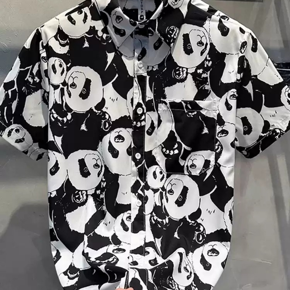 Cartoon Panda All Over Print Shirt